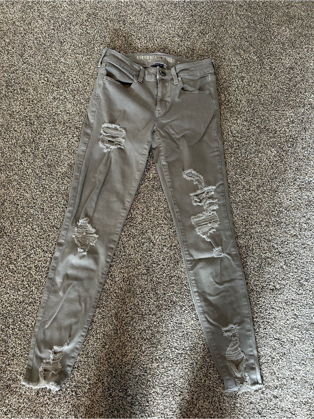 American Eagle Outfitters Next Level Stretch Gray Jegging Jeans